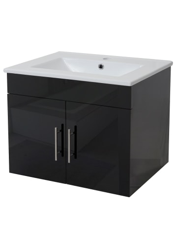 MCW Waschbecken + Unterschrank D16, Schwarz
