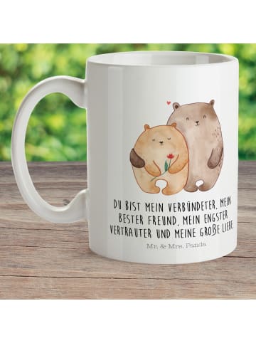 Mr. & Mrs. Panda Plastikbecher Bären Liebe mit Spruch in Weiß