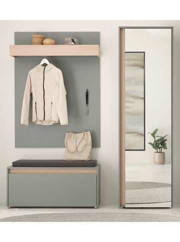 Furn.Design Garderobe Set 4-teilig, Salbei Grün und Eiche 170 x 200 cm mit viel Stauraum