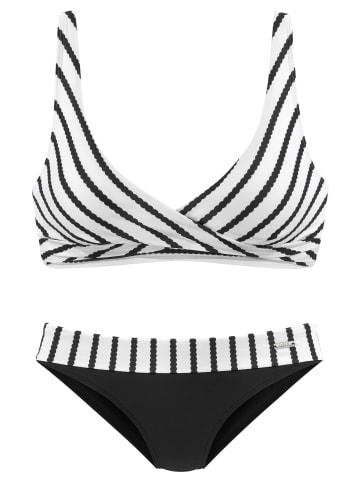 LASCANA Triangel-Bikini in schwarz-weiß