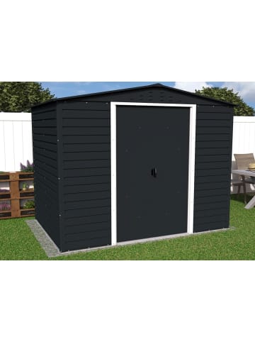 VCM  Metall Gerätehaus 243x161 Gartenhaus Schiebetüren in Anthrazit