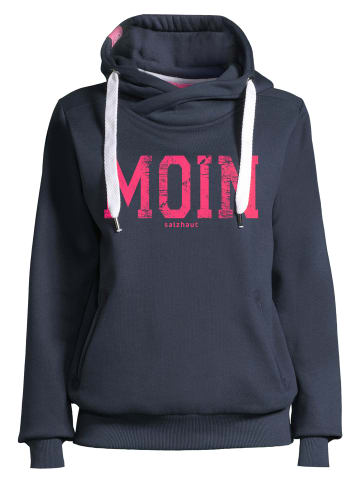 Salzhaut Hoodie SÜNN - MOIN Navy-Neon Pink