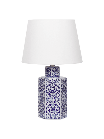 Beliani Tischleuchten MARCELIN in Weiß/Blau - (W) 33 x (H) 53 x (L) 33 cm
