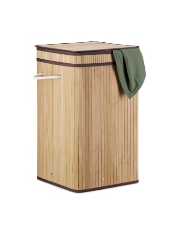 relaxdays 2 x Wäschekorb in Natur - (B)36 x (H)63 x (T)36 cm