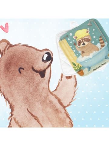 Mr. & Mrs. Panda Topfhandschuhe Waschbär Design ohne Spruch in Weiß