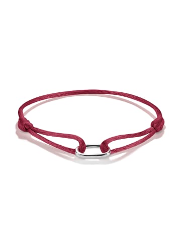 Thomas Sabo Textilarmband Rot Connect in silberfarben, burgund