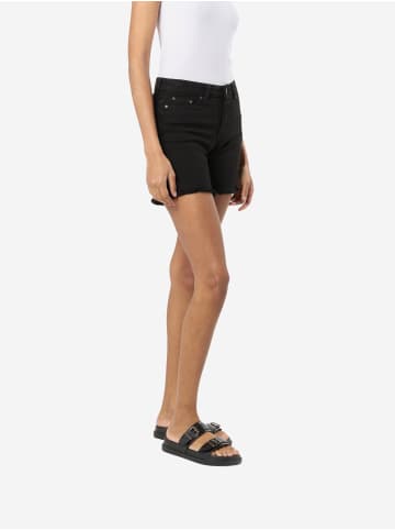 KOROSHI Einfache schmale Baumwollshorts in Schwarz
