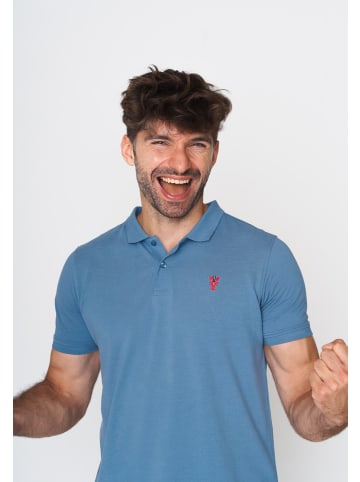 GreenBomb Polo-Shirt Animal Lobster in Schlammiges Blau