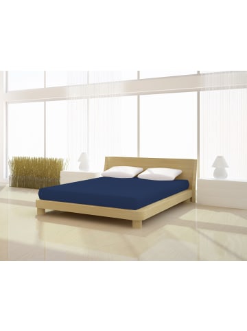 Mr.Sandman Topper Spannbetttuch Full Elastan de luxe 180 x 200 cm in nachtblau