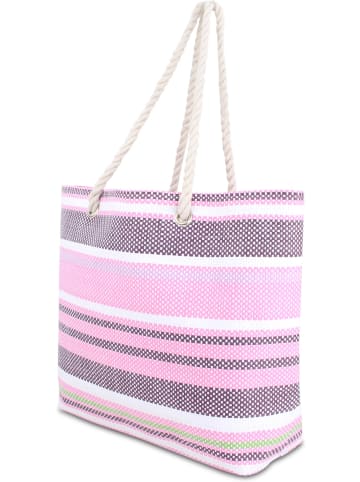 normani Bequeme Sommer-Umhängetasche, Strandtasche in Stripes Pink