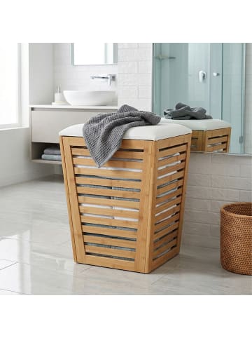 relaxdays Wäschekorb in Natur/ Creme - 55 l