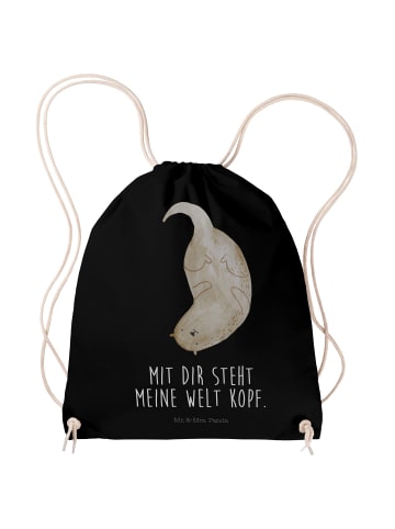 Mr. & Mrs. Panda Sportbeutel Otter Kopfüber mit Spruch in Schwarz
