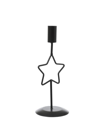 MARELIDA Stabkerzenhalter mit Stern Kerzenständer für Tafelkerze H: 21,5cm
