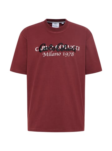 Carlo Colucci T-Shirt De Stafeni in Bordeaux