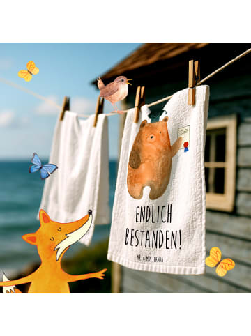 Mr. & Mrs. Panda Handtuch Klein Bär Prüfung mit Spruch in Weiß