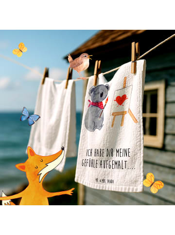 Mr. & Mrs. Panda Handtuch Koala Künstler mit Spruch in Weiß