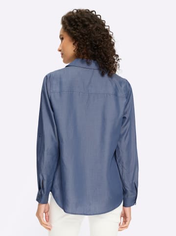 Heine Langarm-Bluse in jeansblau
