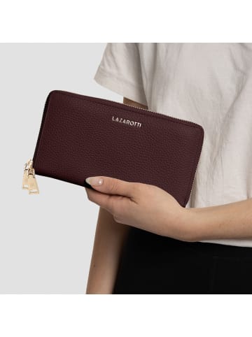 Lazarotti Bologna Leather XL Double Zip-Around Geldbörse RFID Leder 20 cm in burgundy