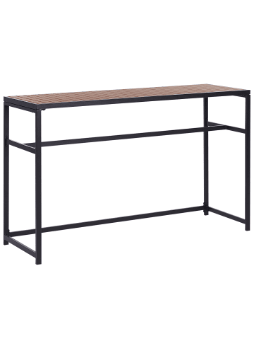 Beliani Gartentisch AVETRANA in Schwarz/Heller Holzfarbton