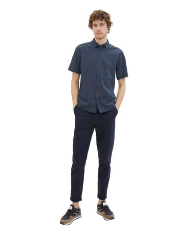 Tom Tailor Halbarmhemd in navy blue minimal design