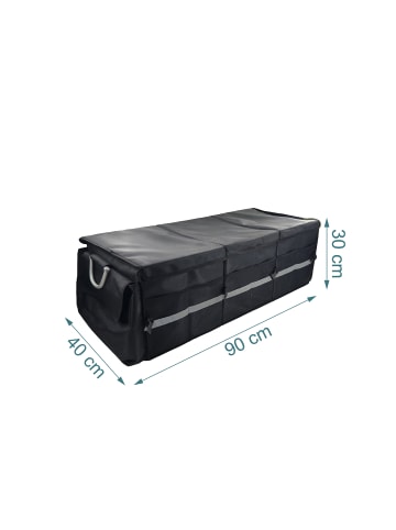 relaxdays Kofferraum Organizer in Schwarz - (B)90 x (H)30 x (T)40 cm