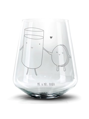 Mr. & Mrs. Panda Glas Milch Keks ohne Spruch in Transparent