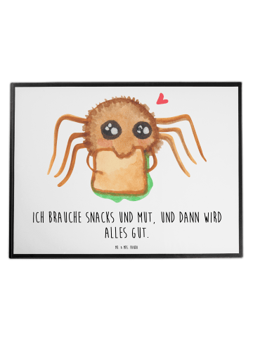Mr. & Mrs. Panda Schreibunterlage Spinne Agathe Sandwich mit Spruch in Weiß