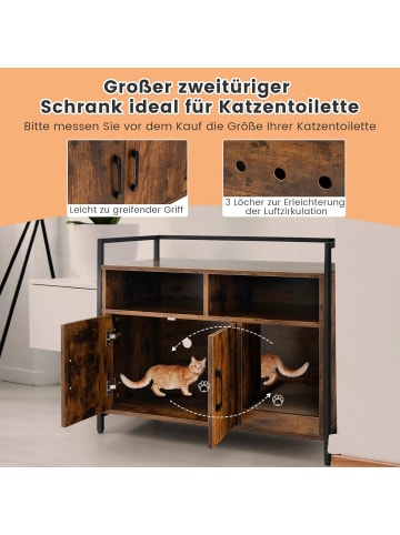 COSTWAY Katzenschrank in Braun