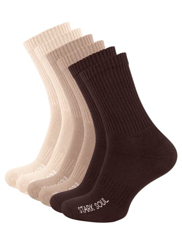 Stark Soul® Sportsocken 6 Paar, mit FROTTEESOHLE in braun/hellbraun/beige