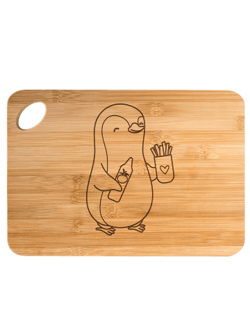 Mr. & Mrs. Panda Schneidebrett Pinguin Pommes ohne Spruch in Braun