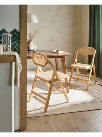 Beliani 2er-Set Esszimmerstuhl ORAISON in Braun/Beige