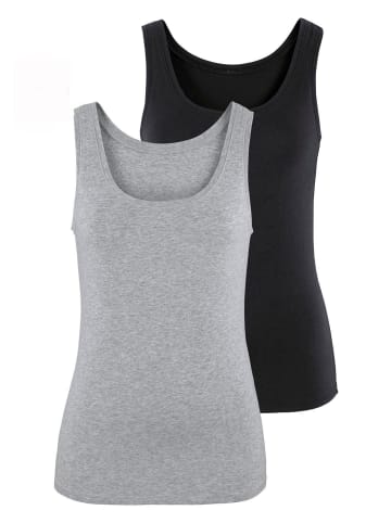 Vivance Vivance Tanktop in grau-meliert, schwarz