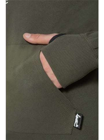 Boxeur des Rues Kapuzenpullover Hooded Sweatshirt with Thumb Openings in Army