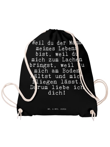 Mr. & Mrs. Panda Gym Rucksack Weil du der Mann... mit Spruch in Schwarz