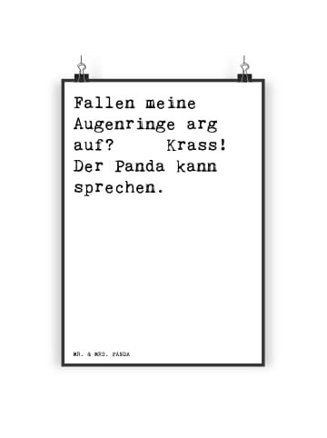 Mr. & Mrs. Panda Poster Fallen meine Augenringe arg... mit Spruch in Weiß