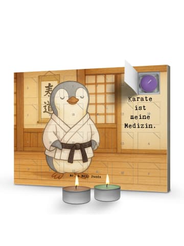 Mr. & Mrs. Panda Adventskalender Pinguin Karate Design mit Spruch in Weiß