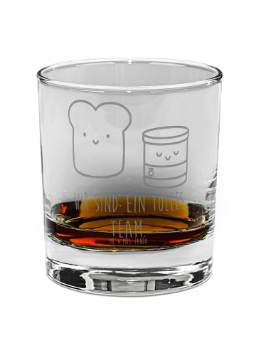 Mr. & Mrs. Panda Whiskey Glas Toast Marmelade mit Spruch in Transparent