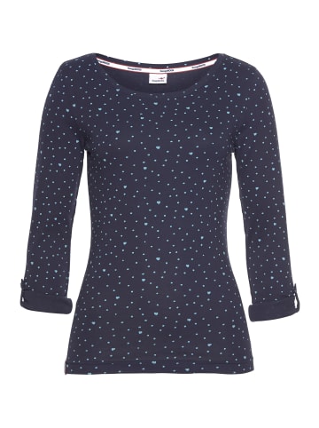 Kangaroos Langarmshirt in marine-gemustert