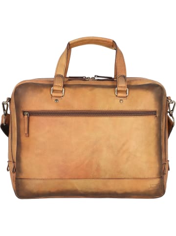 Jost Randers Aktentasche Leder 39 cm Laptopfach in cognac