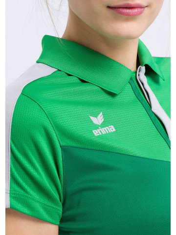 erima Damen Squad Poloshirt in fern green/smaragd/silver grey