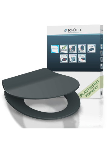 Franz Joseph Schütte Duroplast WC-Sitz SLIM ANTHRAZIT, mit Absenkautomatik und Schnellverschluss
