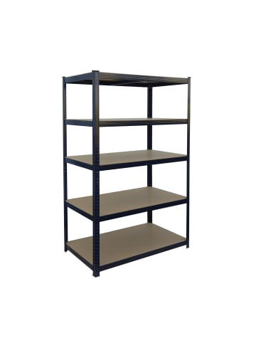 relaxdays Schwerlastregal in Schwarz/ Braun - (B)100 x (H)200 x (T)60 cm