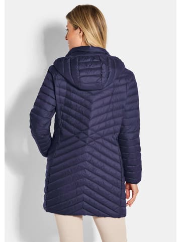 GOLDNER Kurzgröße:  Steppmantel Gefütterter langer Mantel mit Kapuze in marine