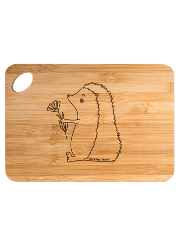 Mr. & Mrs. Panda Holzbrett Igel Blumen ohne Spruch in Braun