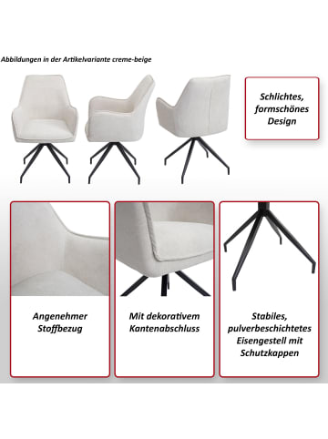 MCW 6er-Set Esszimmerstuhl K15, Dunkelgrau