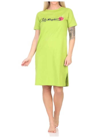 NORMANN Kurzarm Nachthemd Frontprint - 85572 in grün