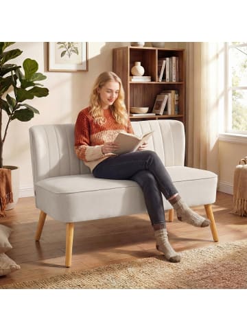 HOMCOM Sofa-117L x 56,5B x 77H cm-Cremeweiß