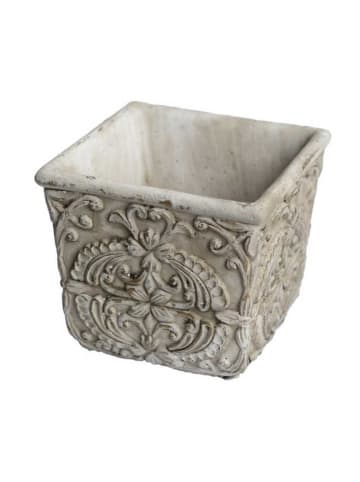 AltoBelli Blumentopf PERUGIA Beige Grau Zement Eckig 13x12 cm