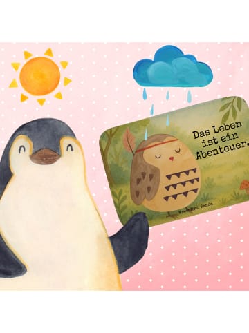 Mr. & Mrs. Panda Badteppich Eule Federschmuck Design mit Spruch in Weiß