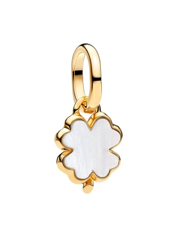 Pandora Charm-Anhänger Weißer Glücksklee Goldfarben